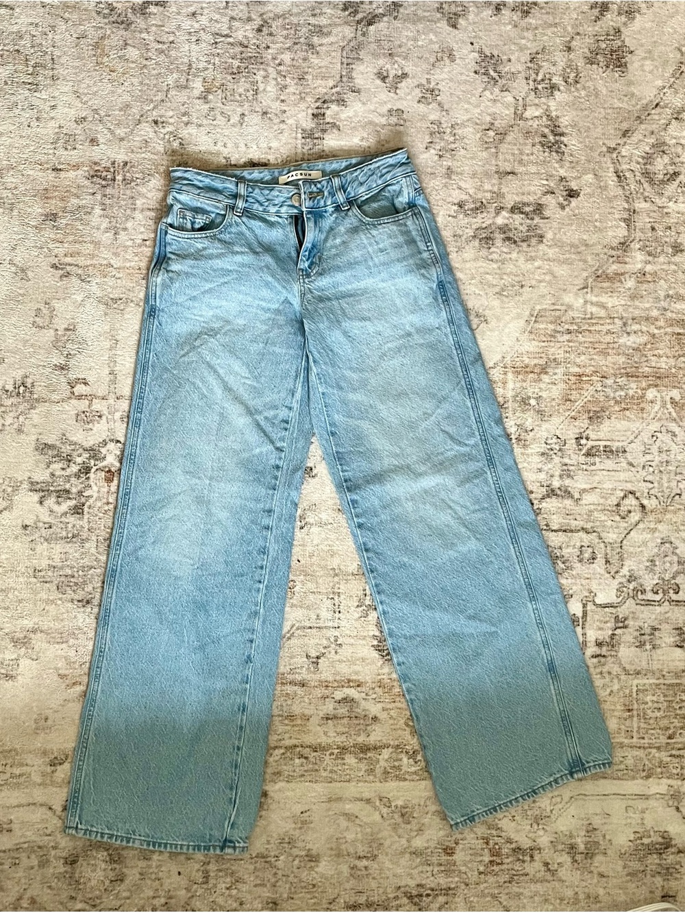 PacSun Light Blue Wide-Leg Low-Rise Jeans